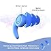 Waterproof Swimming Ear Plugs for Adults, 3 Pairs Reusable Silicone Swimmer Earplugs, Ear Protection for Showering Swimming Bathing Surfing and Other Water Sports