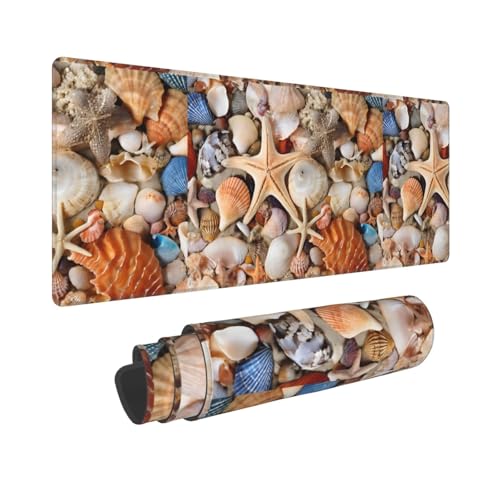 Tapis de souris de jeu paysage de coquillages surface lavable pour grand espace de travail