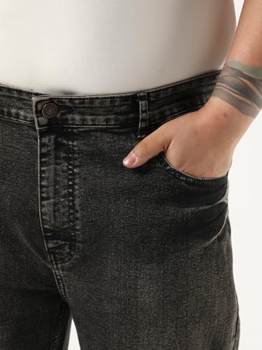 Image of Urbano Plus Men's Regular Fit Heavy Washed Denim Jeans Stretchable