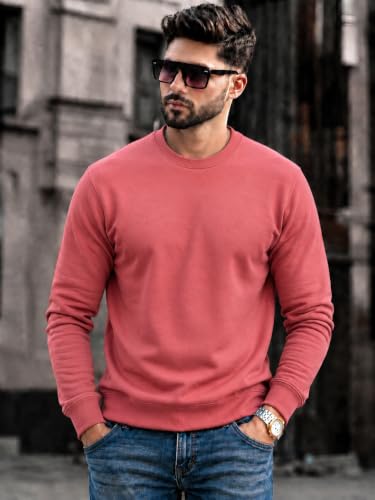 Image of Mack Jonney Men's Solid Winter Sweatshirt|Soft Fleece Fabric Full Sleeve Round Neck Sweatshirt|Stylish Casual Wear for Men-mj-281