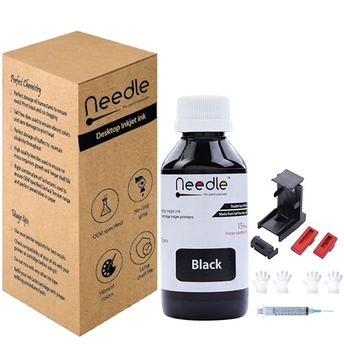 Needle Black Refill Kit with Suction Tool Combo Pack of High Yield Inkjet Cartridge Ink Refill Compatible for HP and Canon Cartridge Printers -... - Image 2