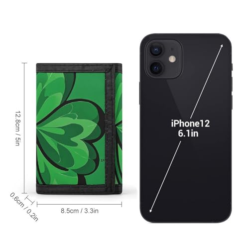 Green Shamrock Trifold Wallet for Men - Money Clip Slim Wallets with Multiple Card Slots Minimalist Small Front Pocket Wallet for Everyday Carry2