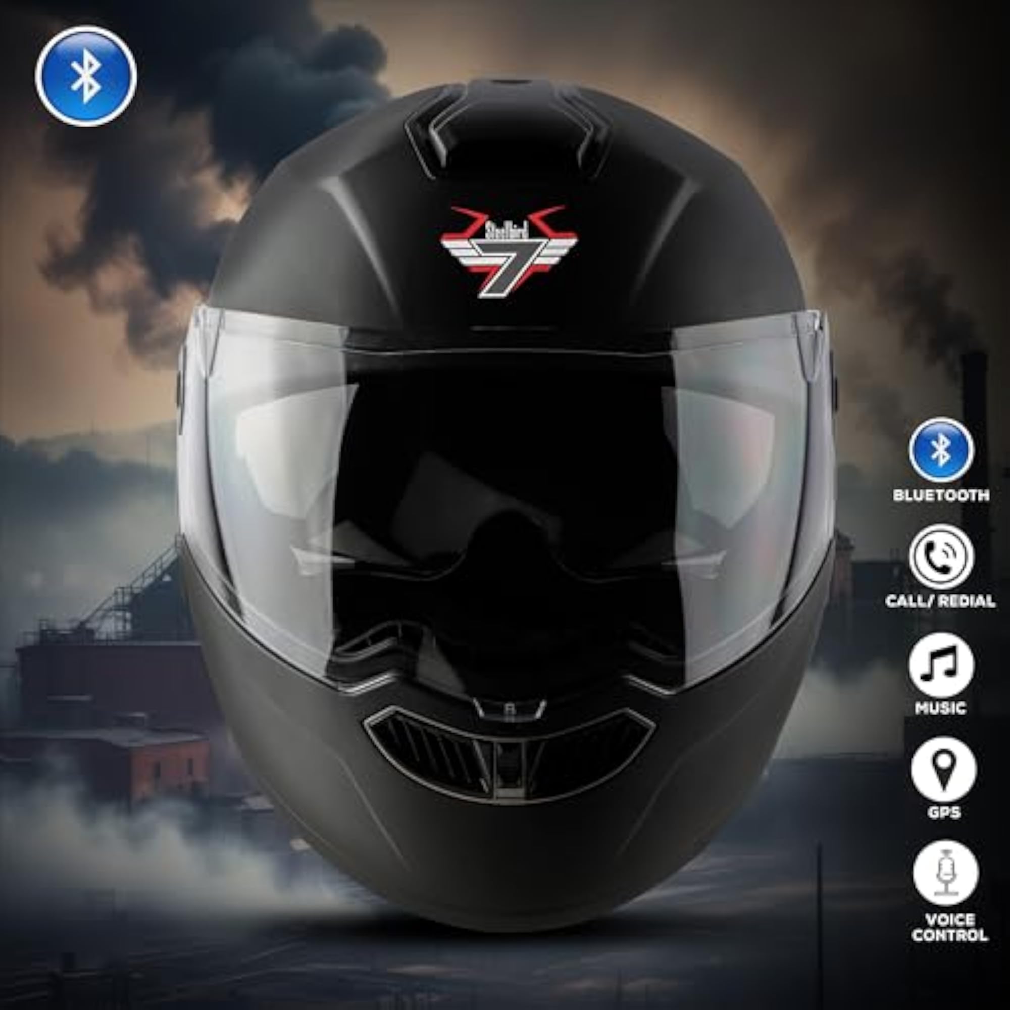 Bluetooth Flip Up ISI Helmet with Inner Smoke Shield