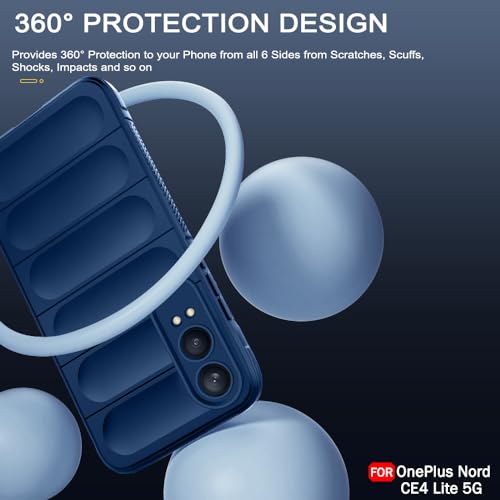 Image of TheGiftKart Liquid Silicon Back Cover Case for OnePlus Nord CE 4 Lite 5G | Shockproof Military Grade Protection | Micro-Fibre Cloth On Inner Side | Built-in Anti-Slip Grip Back Case Cover (TPU, Blue)