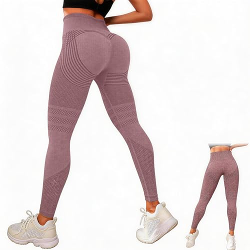 DVDVBOOM 3D Compression Leggings Women High Waist Anti Cellulite Leggings Workout Bum Scrunch Butt Lift Leggings Gym Trousers Womens (UK Alpha S Regular Regular Pink)