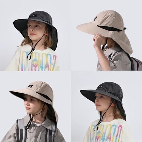 Image of ZOORON Kids Sun Hat with Neck Flap UPF 50+ Beach Hats for Baby Boys Girls