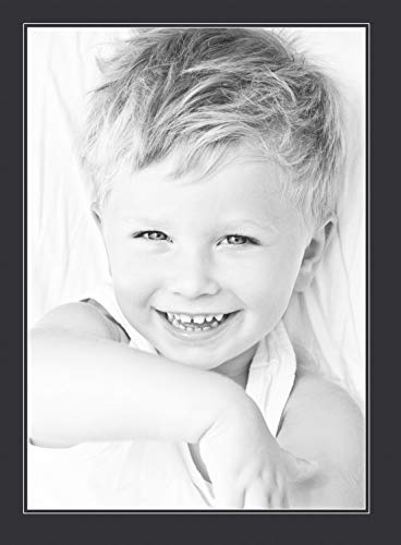 21x30 Smooth Black / Black Custom Mat for Picture Frame with 17x26 opening size (Mat Only, Frame NOT Included)