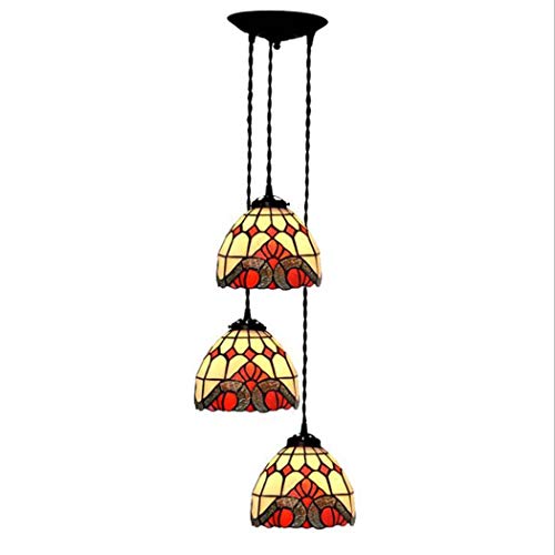 Lustre Durable Baroque en Verre suspension 3 têtes luminaire haut de gamme pour allée