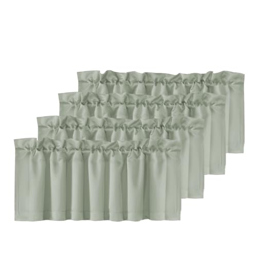 H.VERSAILTEX 4 Panels Blackout Valances, 52x18, Sea Grass