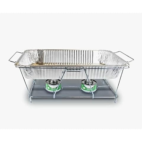 Folding Chrome Chafing Food Warmer Stand Cover