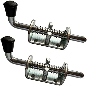Quality Life Spring Loaded Gate Latch Pin Barrel Bolt 6in x 1/2in Stem Durable Zinc Plated Solid Steel Heavy Duty for Tailgate - 2pcs