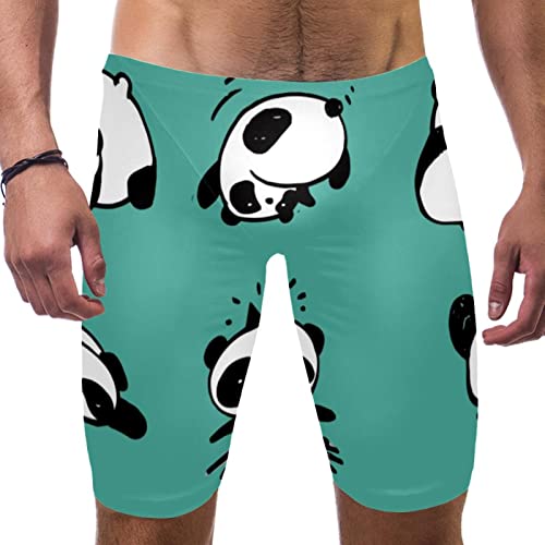 Traje de baño para hombre Hello Panda Pink que evita rozaduras en pierna cuadrada M