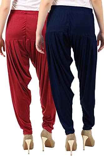 Image of Buy That Trendz Women's Regular Fit Cotton Patiala Salwar (334-Rose Combo 2 Patiala RBlue Rose Royal Blue)