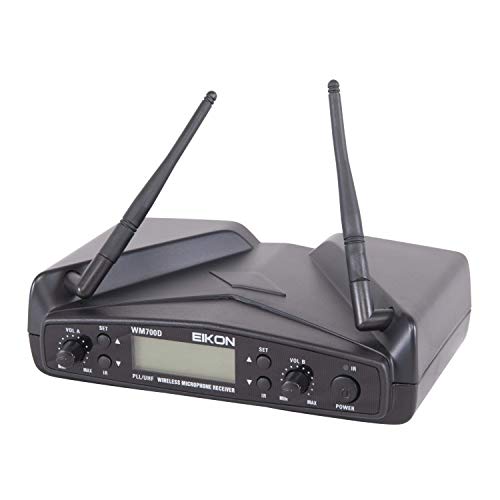 PROEL EIKON WM700DHA (DUAL) - Coppia microfoni wireless ad Archetto per karaoke, canto e live, Nero