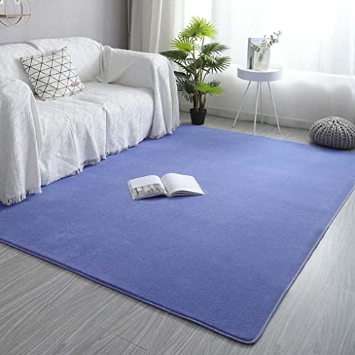 ラグマット フランネル 低反発 洗える 滑り止め付 ラグ カーペット 青 北欧 正方形 200x200p オールシーズン 絨毯 床保護マット ベッドサイド 防ダニ 低ホルムアルデヒド ホットカーペット対応 室内用 抗菌防臭
