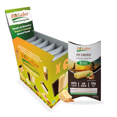 Barritas Energéticas de Almendra Fit Energy Sin azúcares añadidos – Pack Ahorro 24 Barritas (6 Estuches)