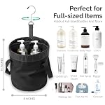 Quick Dry Mesh Shower Caddy for College Dorms – Lightweight Shower Caddy Mesh with Drawstring Top, Breathable Mesh Bottom, and Multiple Pockets with Zippers for Cruise Essentials for Shower (Black) - Image 2