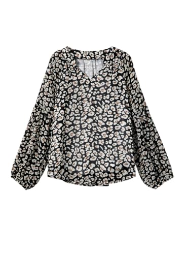 Image of blibean Girls Flower Bell Long Sleeve Blouse Fall Floral Shirts 4-15 Years