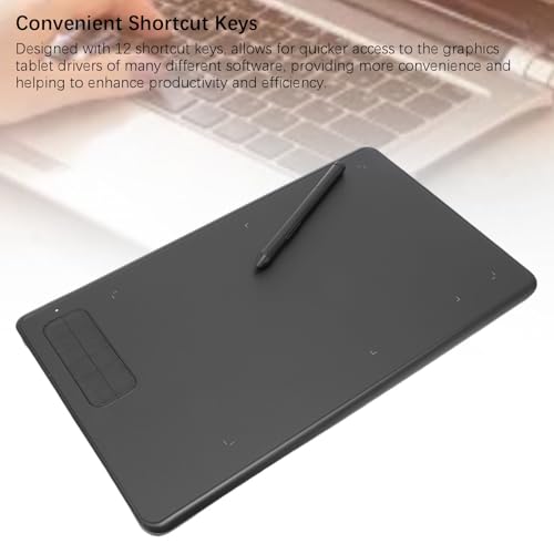 Tableta gráfica Dpofirs con lápiz de 8192 niveles de presión, tamaño 10x6 pulgadas, 12 teclas de acceso directo, compatible con Android e Illustrator, color negro miniatura 6
