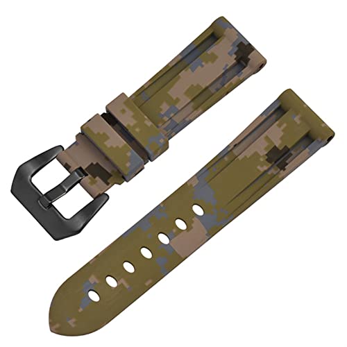 Bracelet de montre étanche à la sueur en caoutchouc silicone 24mm