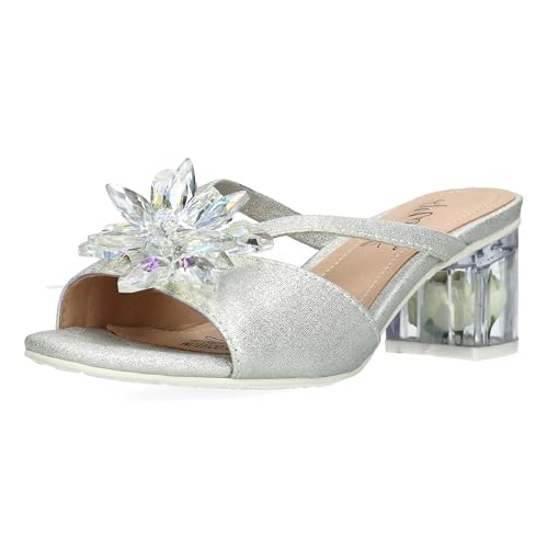 LAURA VITA Misstyl by Mules en Cuir pour Femmes MDIEGO 02, Pointure:40 EU, La Couleur:Argent