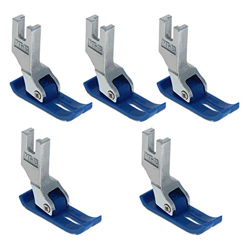 Image of Othmro 5Pcs MT18 Industrial Sewing Machines Extra Thin Precise Presser Foot Plastic Flat Sewing Machine Presser Feet Compensating Raising Foot for Sewing Thick and Fine Material Compatible Blue Silver