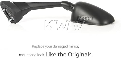 Miniatura 2 de KiWAV Espejos de repuesto OEM FY288 compatibles con Yamaha FZ1 (2006-2014) (x 1 par)