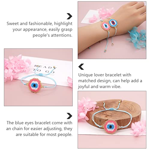 Holibanna Pulseira de olho turco azul, pulseiras de olho de peru, amuleto da sorte, pulseira de teci