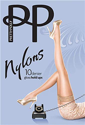 Image of Pretty Polly Womens Nylon Lace Top Hold Ups