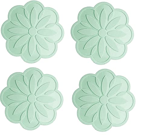 Image of Silicone Trivets Mats, Silicone Hot Mats Set, Silicone Hot Pads, Silicone Pot Mat for Countertop, Trivet Pads Heat Resistant, Table Placemats (Pack of 4 Green)