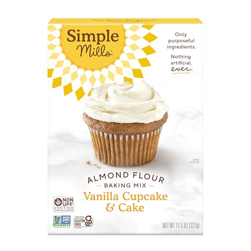 Simple Mills Almond Flour Baking Mix, Vanilla Cupcake & Cake Mix - Gluten Free, Plant Based, Paleo Friendly, 11.5 Ounce (Pack of 1)