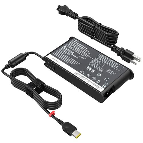 Image of 135W Laptop Charger Compatible with Lenovo IdeaPad Gaming 3 15ACH6 15ARH7 16IAH7 ThinkPad P15v P16v T15p Gen 1 2 3 ThinkBook 15p, 20V 6.75A Yellow Square Slim Tip AC Power Adapter Cord