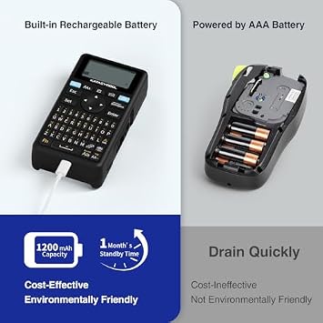 SUPVAN Label Maker E11 with 1 Roll Yellow Continuous Label & 1 Roll White Continuous Label