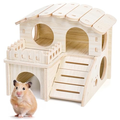 Casa para conejillos de indias con rampa de entrada, juguete para conejillo de indias, hábitat, accesorio para conejillo de indias, chinchilla.