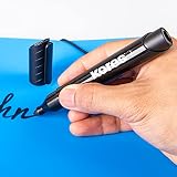 Kores - K-Marker XP1: kolorowe markery permanentne, okrągła końcówka 3 mm, z wodoodpornym i bezzapachowym tuszem, do wszystkich powierzchni, 10 sztuk, różne mocne kolory