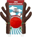Narremcoy Christmas Reindeer Antler for Cars - Cute Car Rudolph Nose & Antlers Kit - Christmas Roofs Tops Decorations for SUV Van Truck - Auto Holiday Accessories