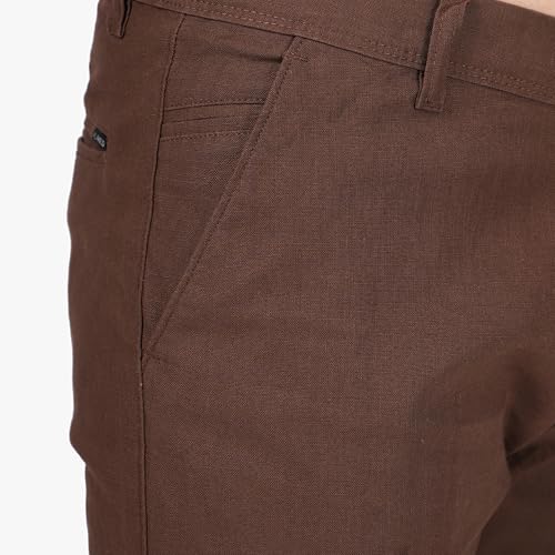 Image of Men's Regular Fit Linen Trousers | Slim Fit Lightweight Casual Pants | Stylish Dress Pants for Office or Travel | Premium Luxury Linen Trouser Pant with Breathable Comfort