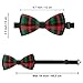 WUXEKZO Men's Boys Pre-Tied Bow Tie for Party, Festivals, Graduation, Fashion Christmas Red Green Plaid Creative Cravat Necktie