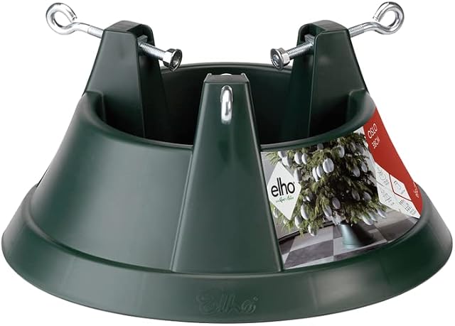 Elho Nordman 39 - Christmas Tree Stand for Indoor - Ø 39.2 x H 18.0 cm - Green/Green