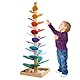 Holz Kugelbahn Klangbaum, Klang Murmelbahn Regenbogen, Regenbogen Klangbaum, Montessori Motorikspielzeug aus Holz Lernspielzeug für Kinder ab 3 Jahren