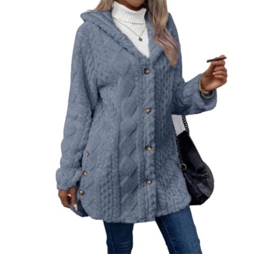Cardigan à capuche en jacquard pour femme veste longue d'automne