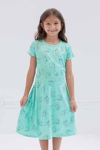 STAR WARS The Mandalorian The Child Girls 2 Pack Skater Short Sleeve Dresses Little Kid to Big Kid4