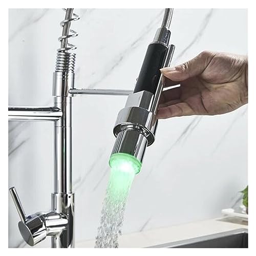 Grifo de fregadero monomando con muelle flexible y doble salida cromada 5