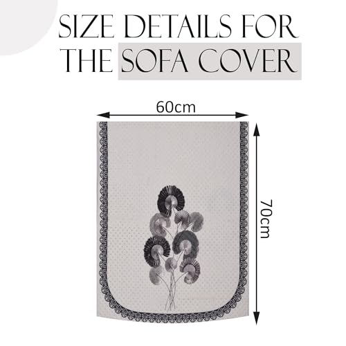 Image of Kuber Industries Set of 4 Velvet 2 Seater Sofa Covers for Living Room | Easy Machine Washable Sofe ke cover for Home Comfort | Digital Flower-Cream & Green