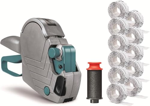 Meto Basic S Starter Kit inkl. 11.000 Etiketten Preis Datum MHD (1-zeilig 8-stellig für 22x12 mm Etiketten sofort einsatzbereit) Handauszeichner + 11 Etikettenrollen