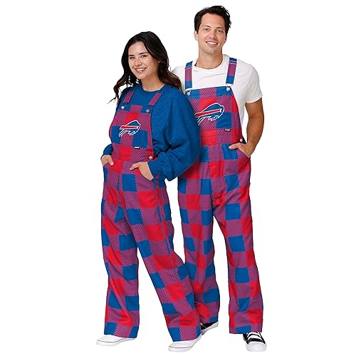 FOCO Buffalo Bills NFL Womens Plaid Bib Overalls - L by FOCO - Image 3