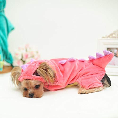 Delifur Dinosaur Dog Halloween Costume Pet Dino Hoodie For Small Dogs Cats thumb #2