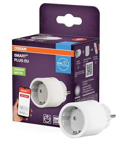 OSRAM SMART+ ZIGBEE EU-Steckdose in Weiß, intelligente Steckdose mit Energieverbrauchskontrolle und ZigBee-Technologie zur Einbindung von elektrischen Geräten ins Smart-Home-System