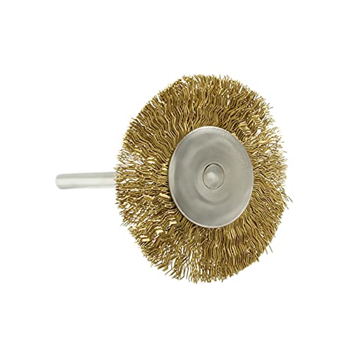 Image of 20Pcs Brass Wire Wheels T-Shape Wire Wheel Brushes with 3 /32 inch (2.35mm) Shank for Rotary Tool, Polish Cleaning Tool, 1 Inch Dia.