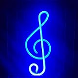 ENUOLI Music Note Neon Signs Blue Neon Lights für Wanddekor LED Nachtlichter Neonlichter Beleuchtung Zeichen Dekor für Schlafzimmer Wohnzimmer Weihnachten Hochzeit Party (Blau)